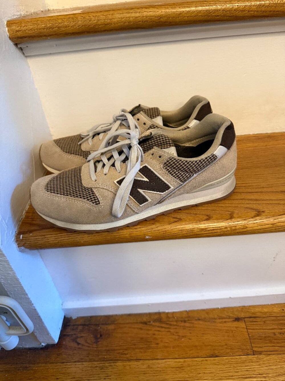 New Balance 996 Brown with Checkered Pattern, Women's Size 8, Great Condition